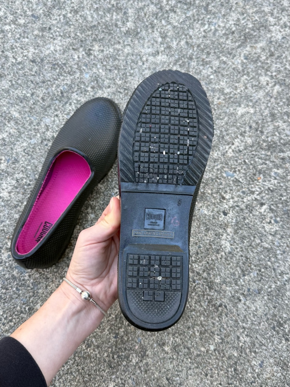 Cougar Ruby Waterproof Rain Clogs Black Pink Lining Size 9 Unique - Picture 8 of 8